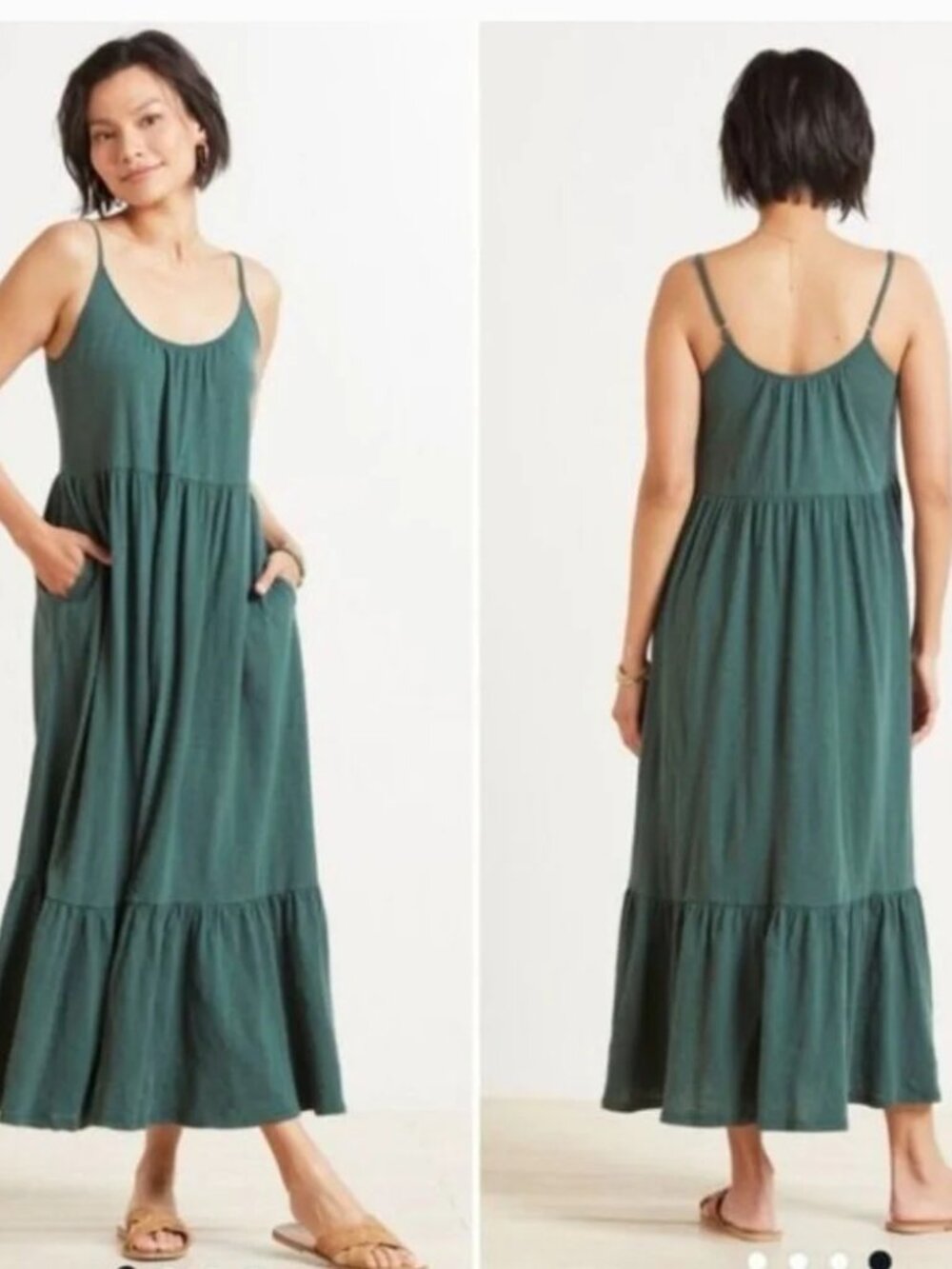 Z Supply Dark Green Spaghetti-Strap Maxi Dress